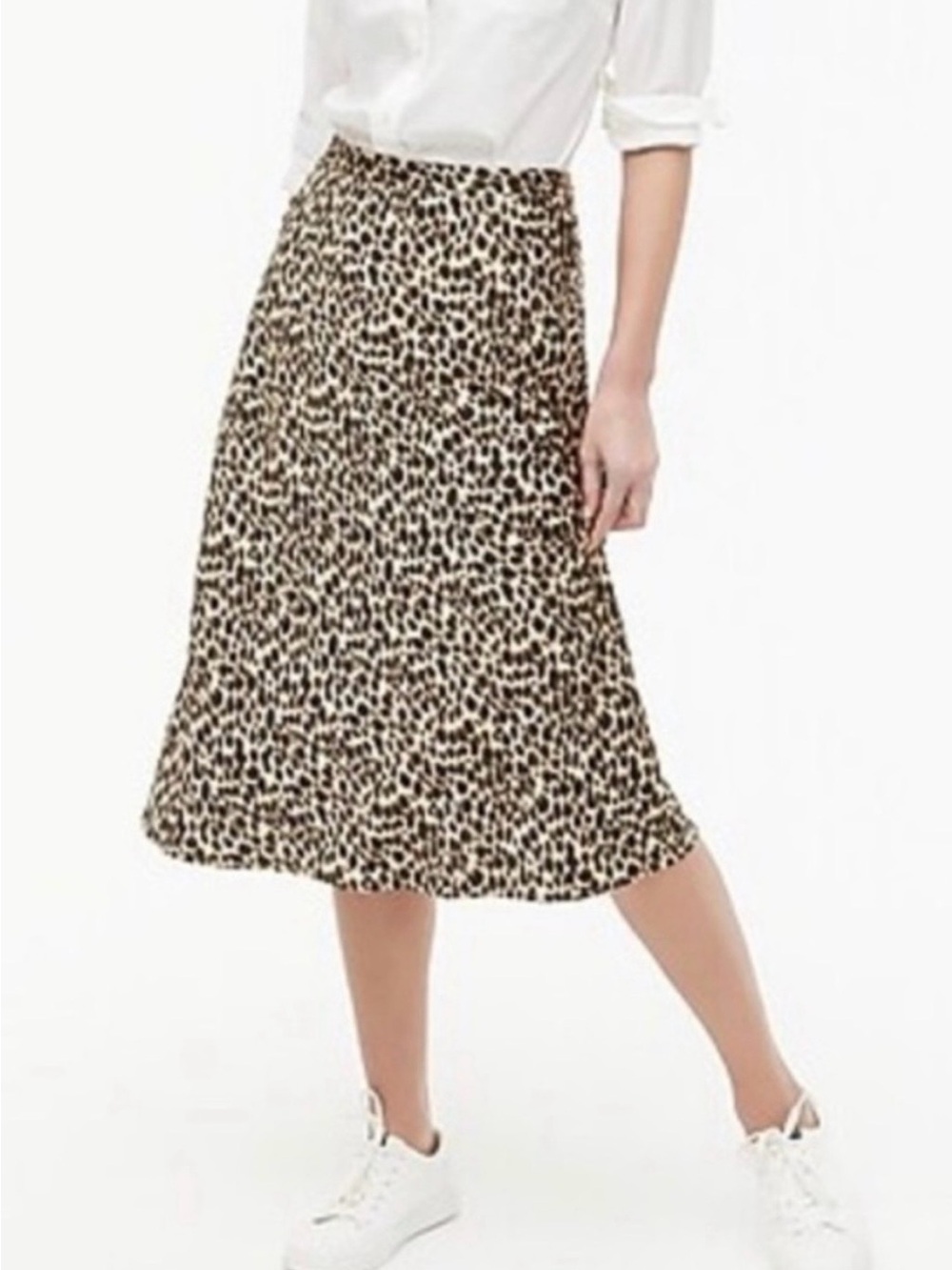 J. Crew Leopard Print Midi Skirt - Black & Cream